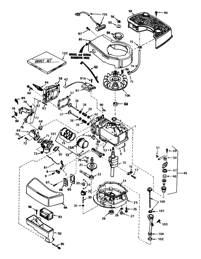Engine Tecumseh Model No Tnt100 10087e