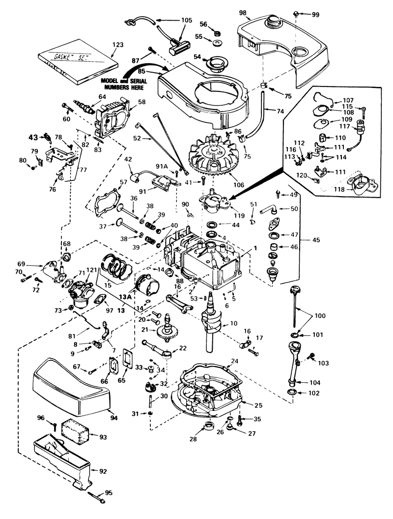 Engine Tecumseh Model No Tnt 100 10065d