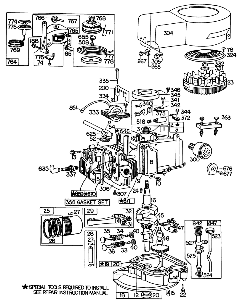 Engine Briggs and Stratton Model No 110908 0380 03