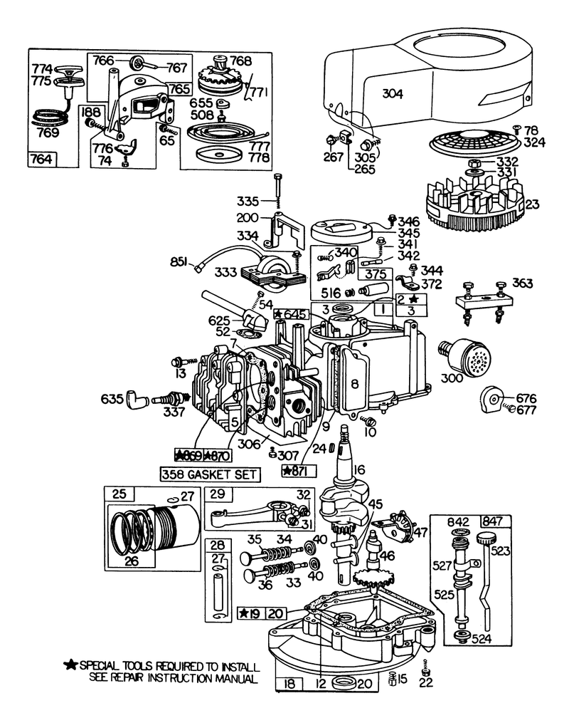 Engine Briggs and Stratton Model No 110908 0380 03