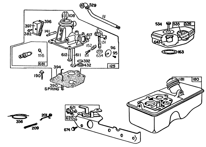 Briggs and Stratton Carburetor Assembly Model 92908 5205 01