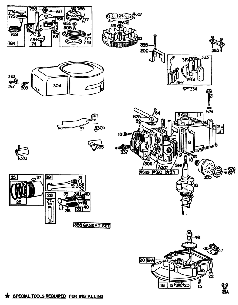 Engine Briggs and Stratton Model 92908 5205 01 continued