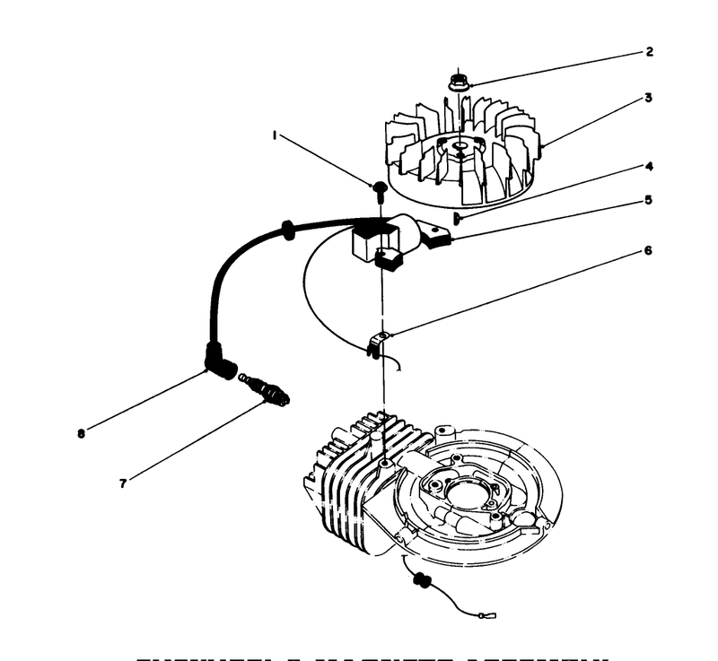 Flywheel and Magneto Assembly engine No 47ph7 engine No 47pg6