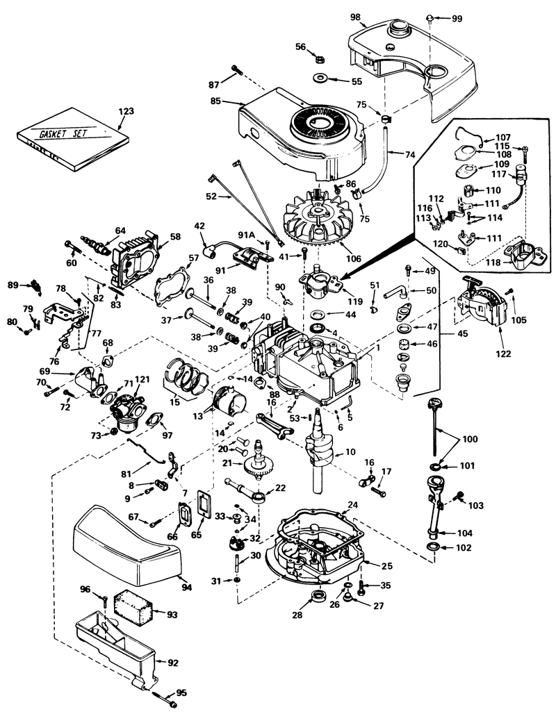 Engine Tecumseh Model No Tnt 100 10059c