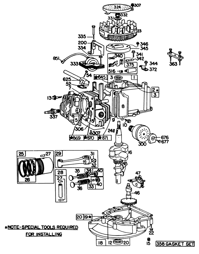 Engine Briggs and Stratton Model 92908 1956 01 Briggs and Stratton Model 93508 0192 01