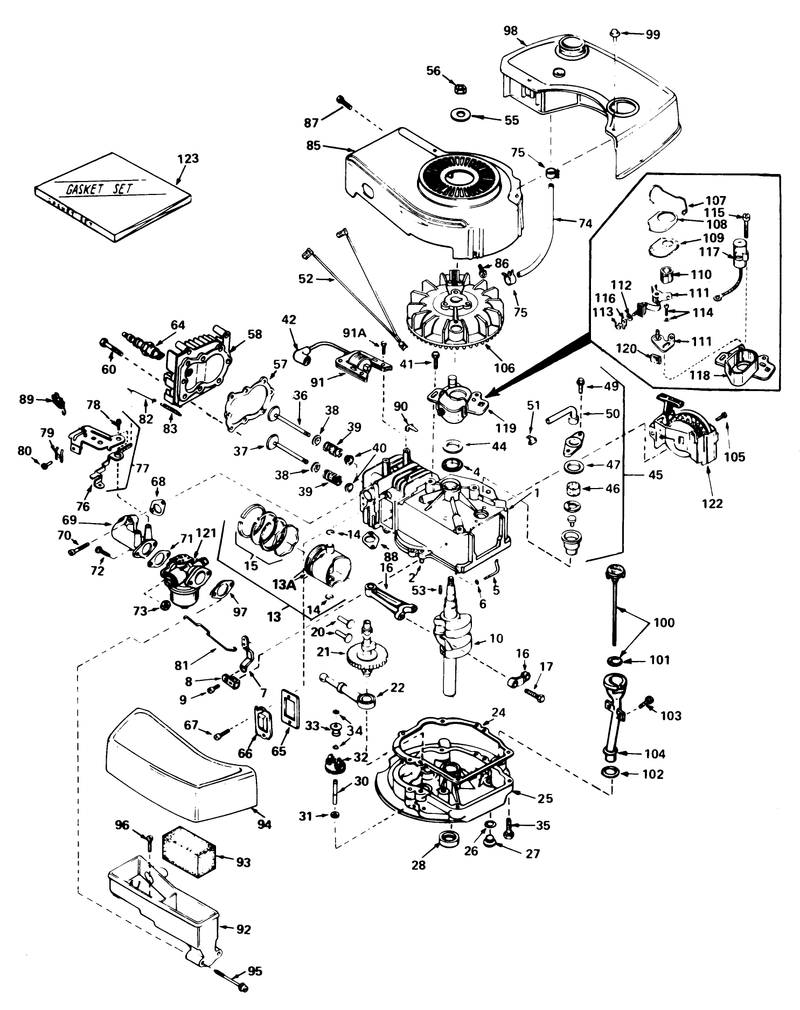 Engine Tecumseh Model No Tnt 100 10066c
