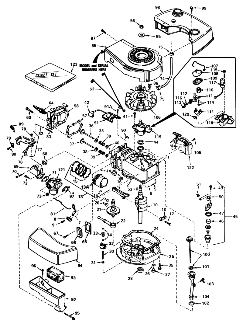 Engine Tecumseh Model No Tnt 100 10066d