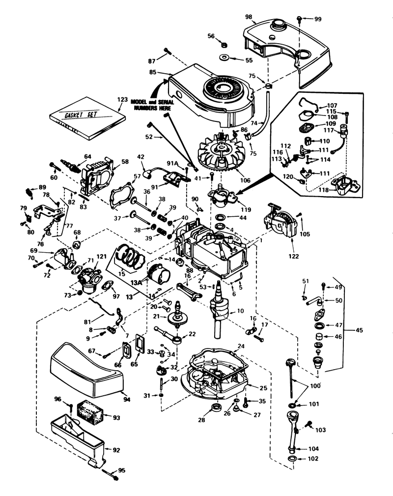Engine Tecumseh Model No Tnt 100 10077d
