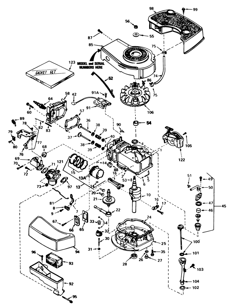 Engine Tecumseh Model No Tnt 100 10077e