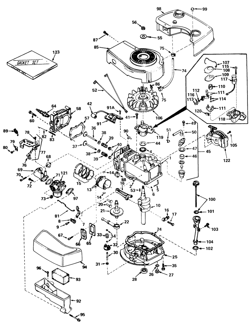Engine Tecumseh Model No Tnt 100 10059c