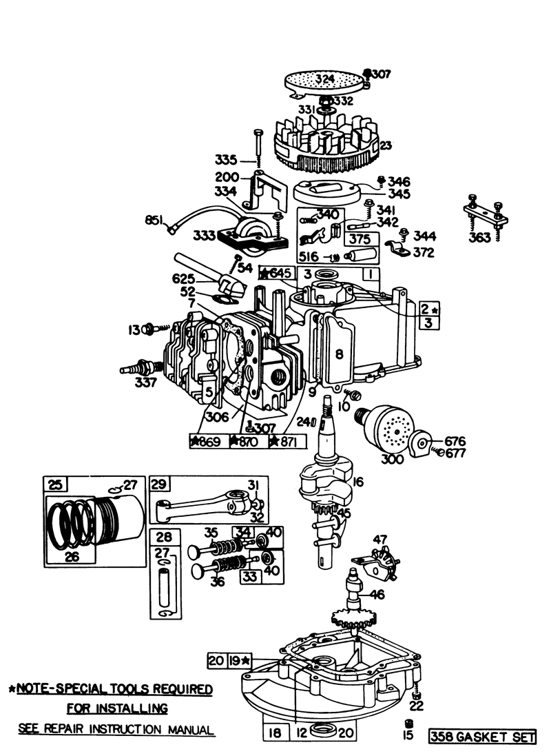 Engine Briggs and Stratton Model 92908 1956 01 Engine Briggs and Stratton Model 93508 0192 01