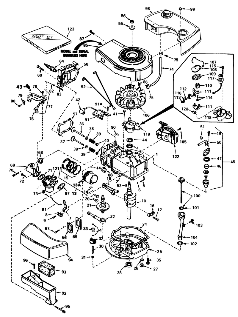 Engine Tecumseh Model No Tnt 100 10076d