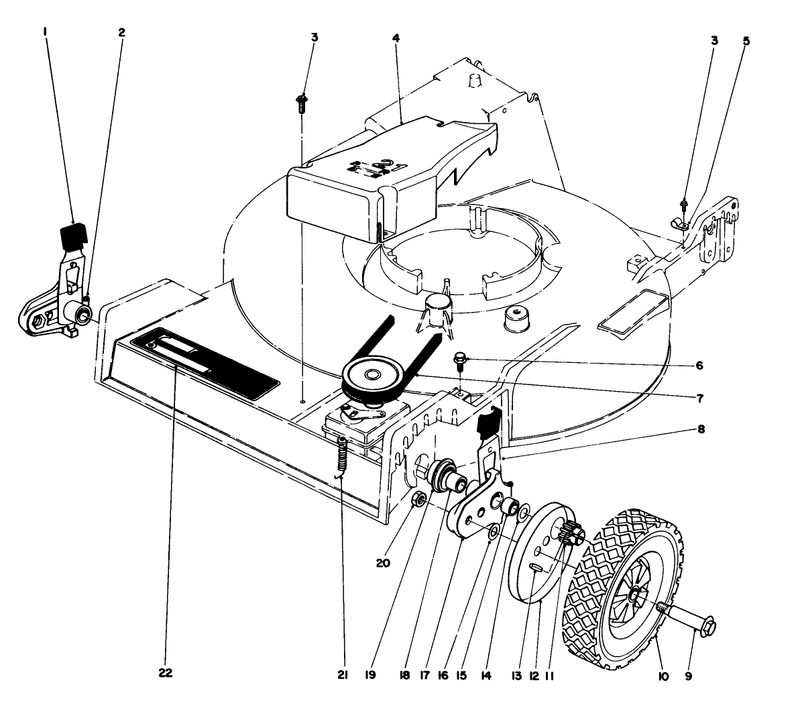 Front Wheel and Pivot Arm Assembly