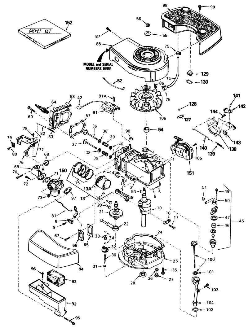 Engine Tecumseh Model Tnt100 10085e