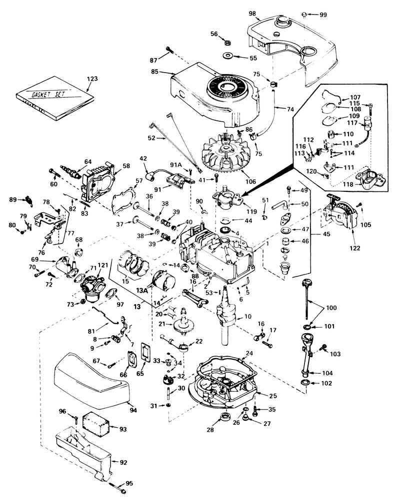 Engine Tecumseh Model No Tnt 100 10066c