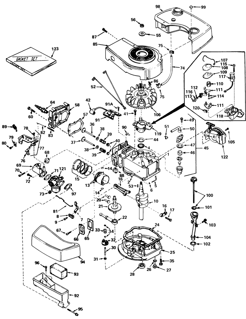 Engine Tecumseh Model No Tnt 100 10059c