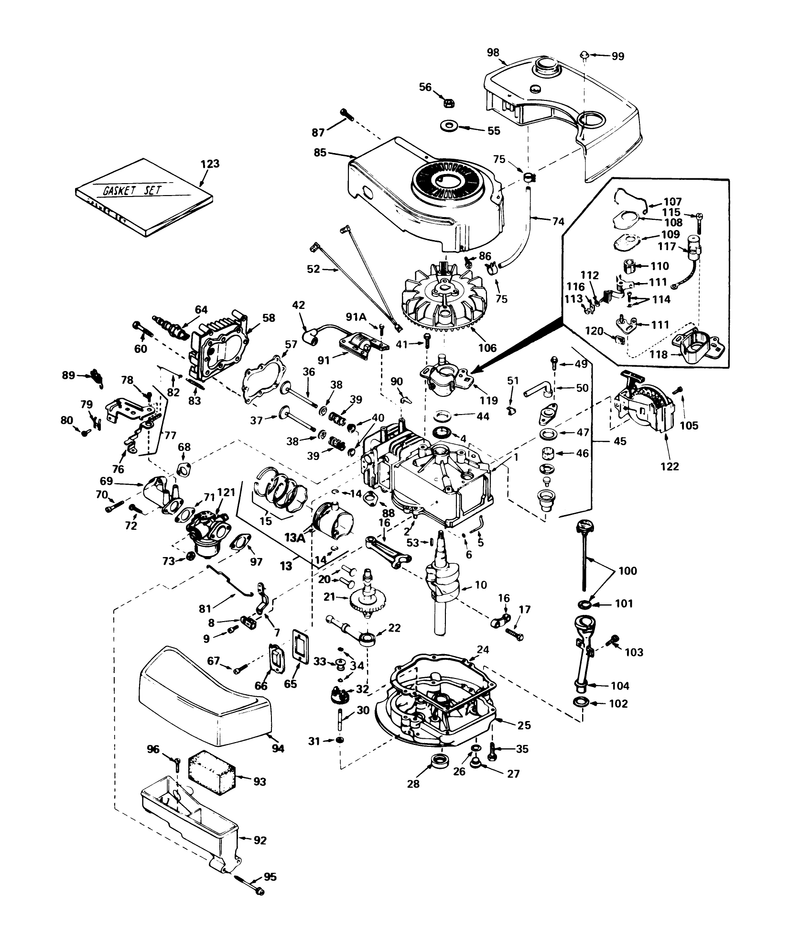 Engine Tecumseh Model No Tnt 100 10070c