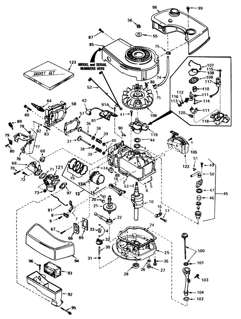 Engine Tecumseh Model No Tnt 100 10070d