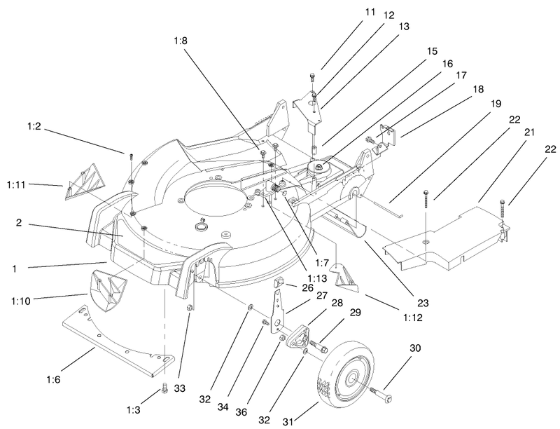 Housing Handle Brackets and Wheel Assembly