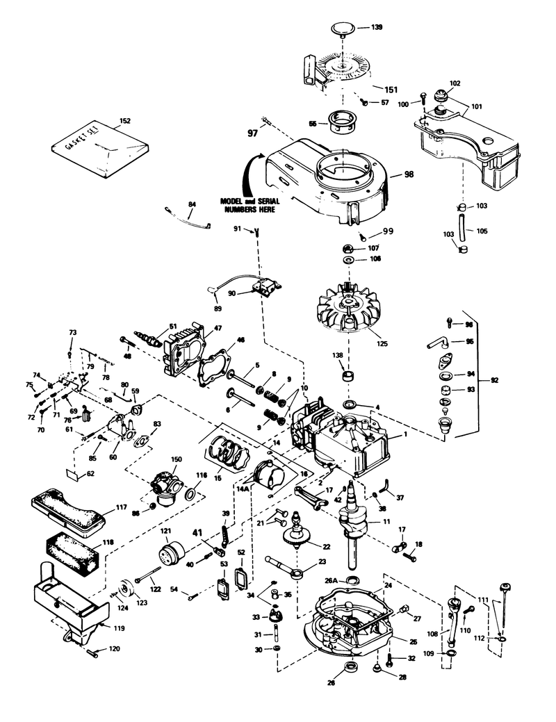 Engine Tecumseh Model No Tvs100 44014a