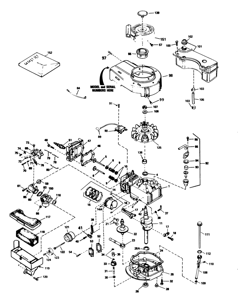 Engine Tecumseh Model No Tvs100 44014b