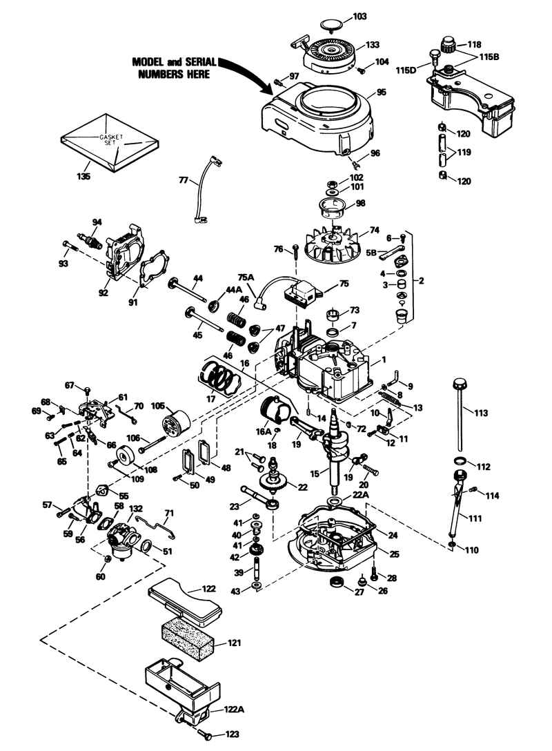 Engine Tecumseh Model No Tvs100 44018b
