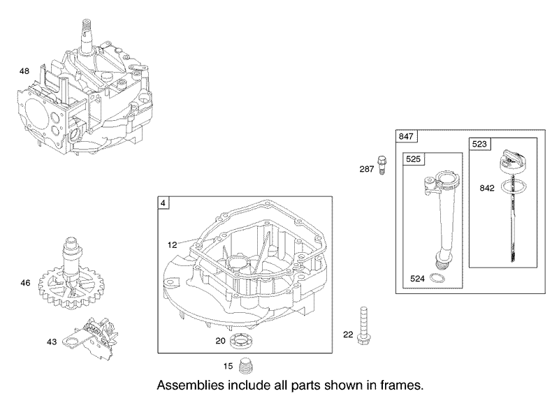 Crankcase Assembly Briggs and Stratton Model 12H802 1720 B1