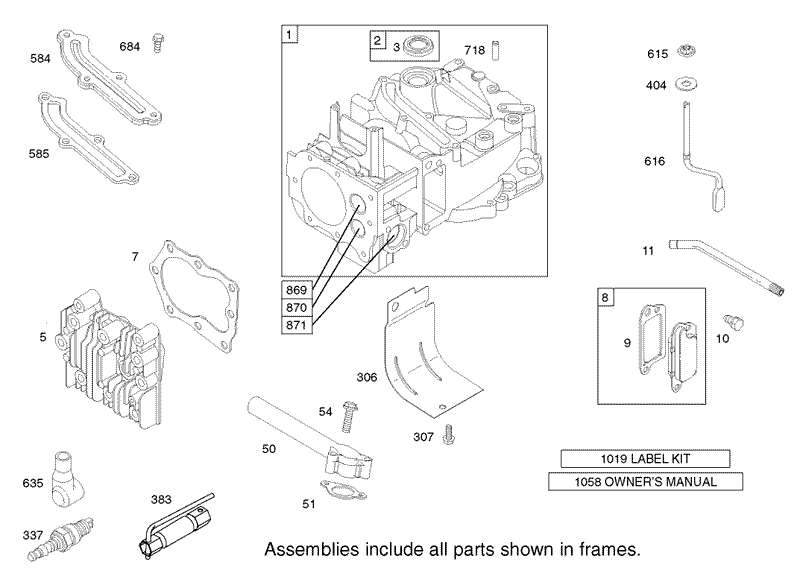 Cylinder Assembly Briggs and Stratton Model 12H802 1720 B1