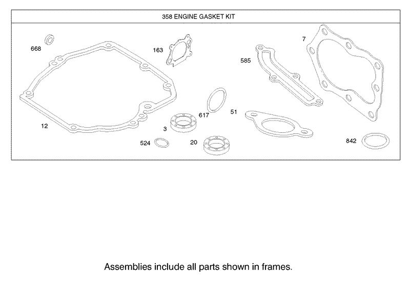 Gasket Assembly Briggs and Stratton Model 12H802 1720 B1