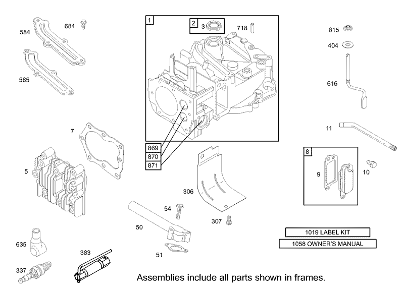 Cylinder Assembly Briggs and Stratton Model 12H802 1720 B1
