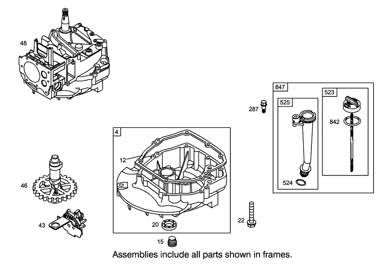 Crankcase Assembly Briggs and Stratton 12H802 1720 B1