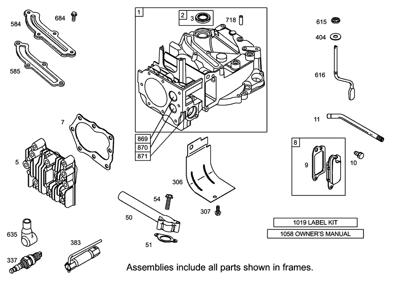 Cylinder Assembly Briggs and Stratton 12H802 1720 B1