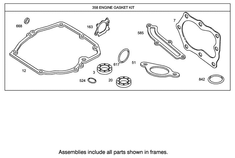Gasket Assembly Briggs and Stratton 12H802 1720 B1
