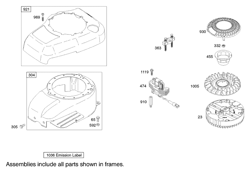 Blower Housing Assembly Briggs and Stratton Model 122607 0116 E1