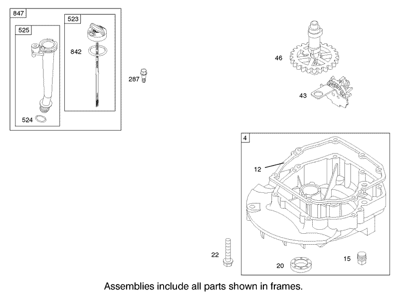 Crankcase Assembly Briggs and Stratton Model 122602 0120 E1
