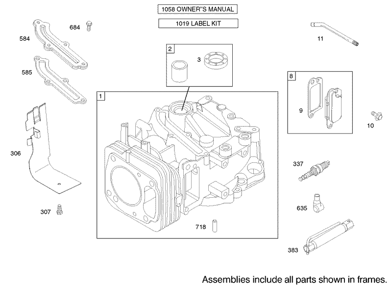 Cylinder Assembly Briggs and Stratton Model 122602 0120 E1