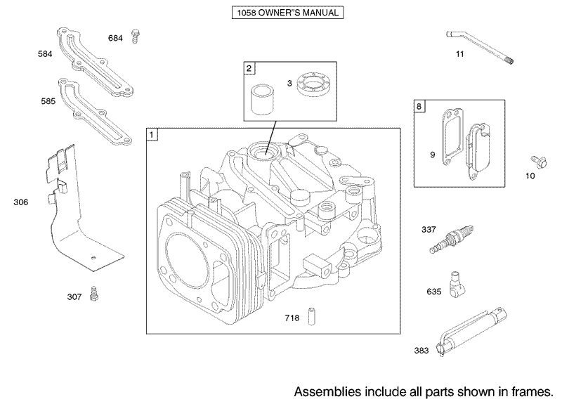 Cylinder Assembly Briggs and Stratton Model 122607 0116 E1