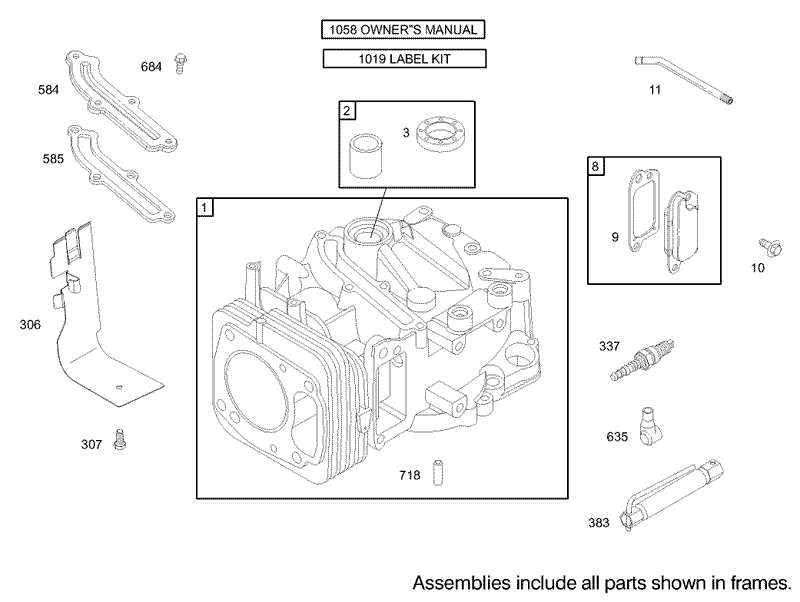 Cylinder Assembly Briggs and Stratton Model 122602 0120 E1