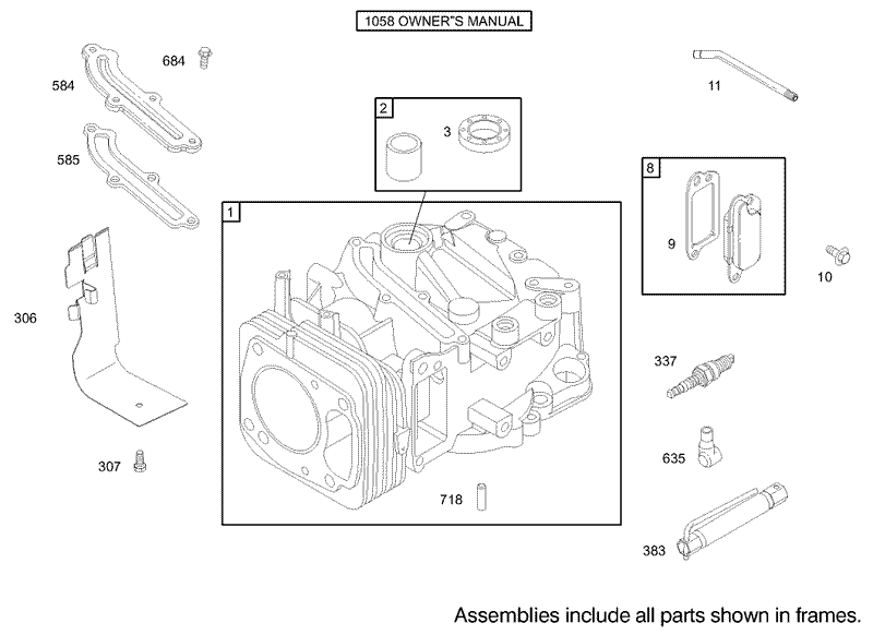 Cylinder Assembly Briggs and Stratton Model 122607 0116 E1