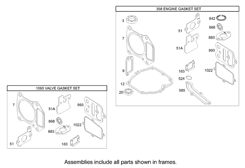 Gasket Assembly Briggs and Stratton Model 122602 0120 E1