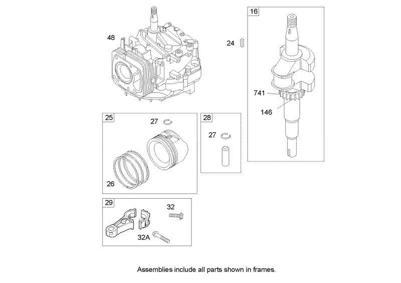 Crankshaft Assembly Briggs and Stratton 122607 0116 E1