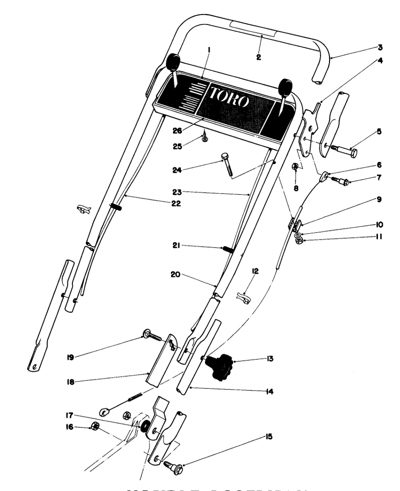 Handle Assembly used On Units With Serial No 0000001 Thru 0003990