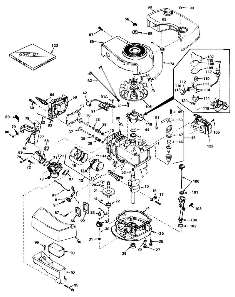 Engine Tecumseh Model No Tnt 100 10066c