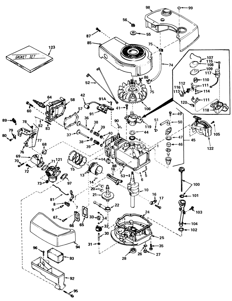 Engine Tecumseh Model No Tnt 100 10059c