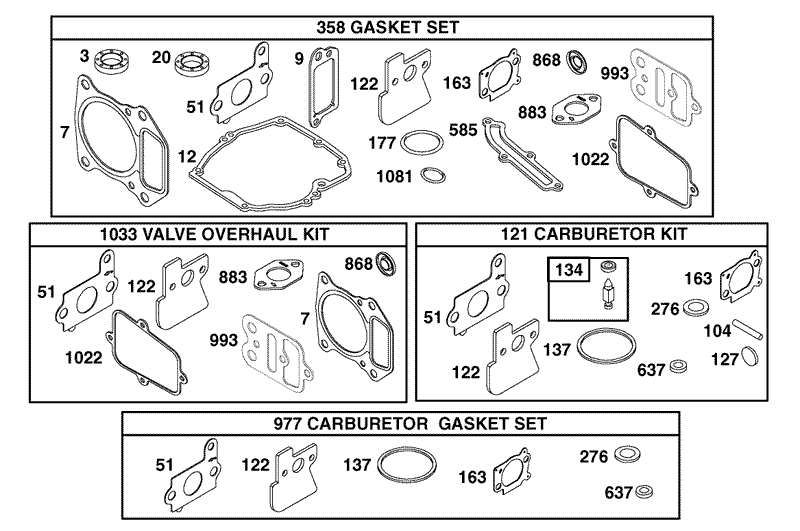 Gasket Assembly Engine GTS 200 Only on 20791
