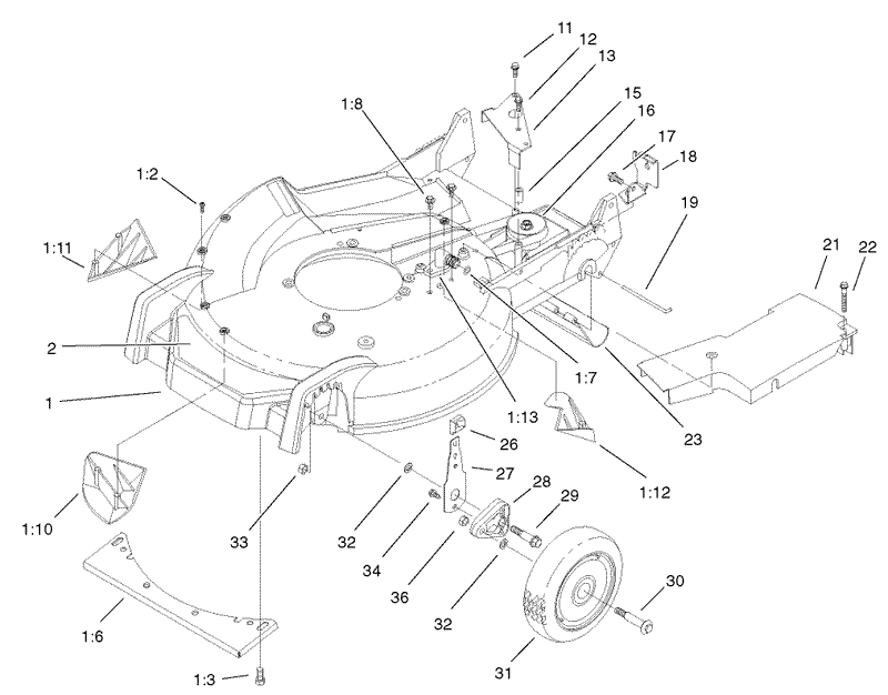 Housing Handle Bracket and Wheel Assembly
