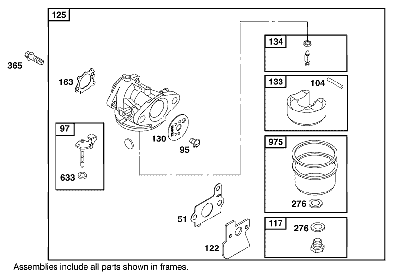 Carburetor Assembly Engine GTS 200 only on 20791