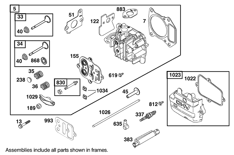 Cylinder Head Assembly Engine GTS 200 only on 20789
