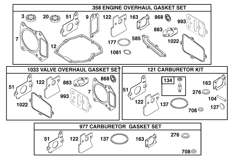 Gasket Assembly Engine GTS 200 only on 20789