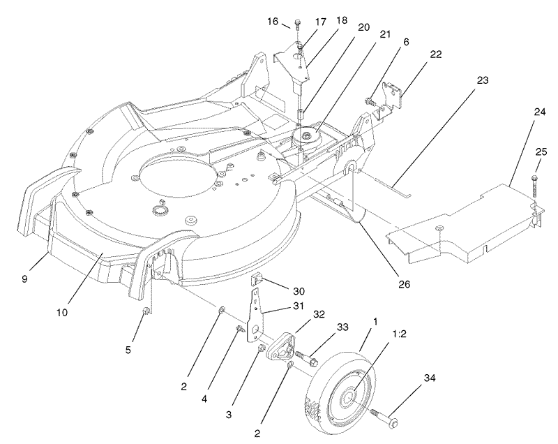 Housing Handle Brackets and Wheel Assembly